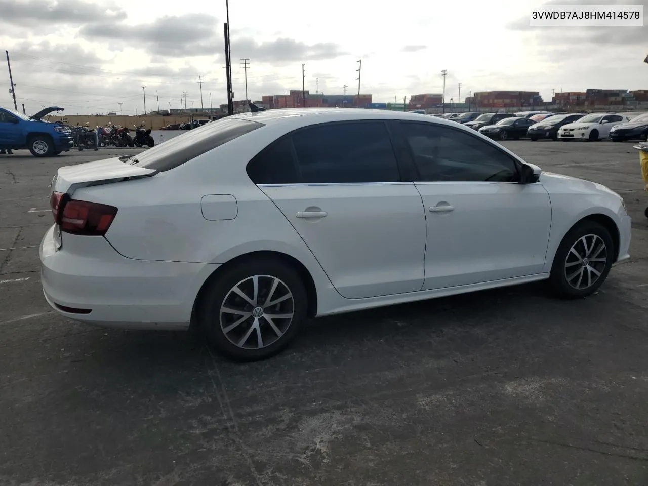 2017 Volkswagen Jetta Se VIN: 3VWDB7AJ8HM414578 Lot: 71217744