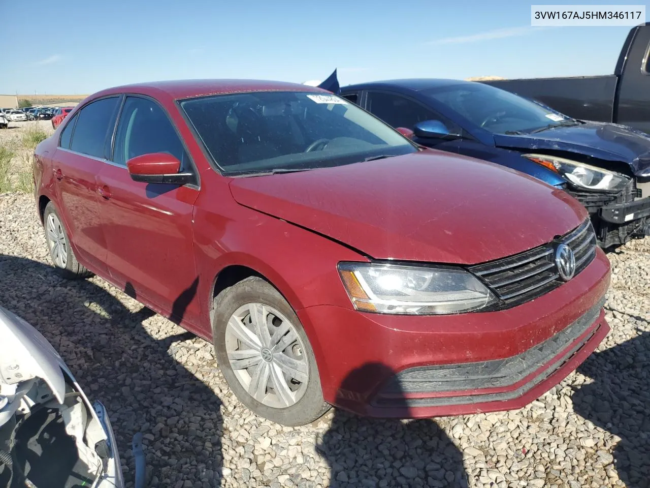 2017 Volkswagen Jetta S VIN: 3VW167AJ5HM346117 Lot: 72044804