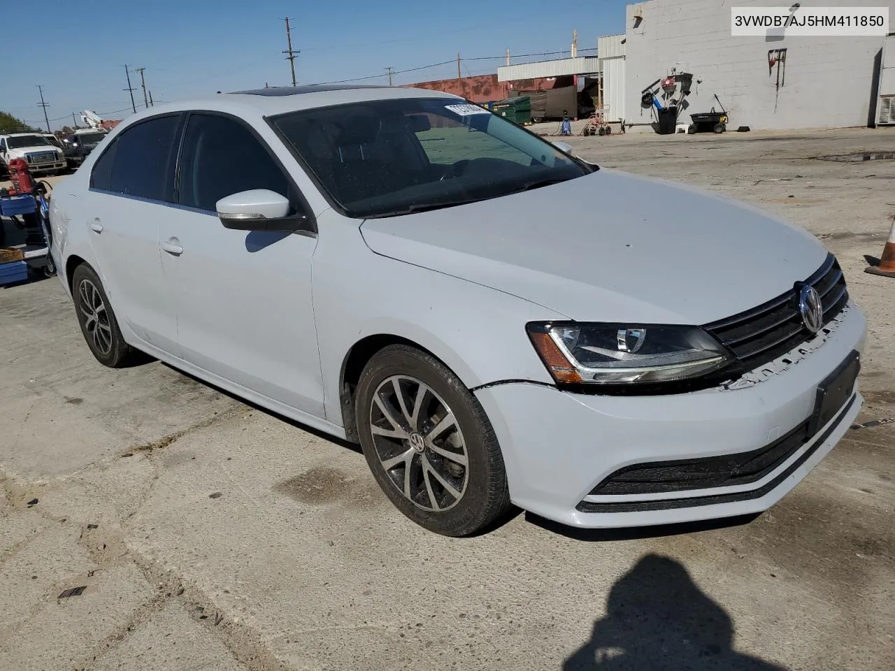 2017 Volkswagen Jetta Se VIN: 3VWDB7AJ5HM411850 Lot: 72378864