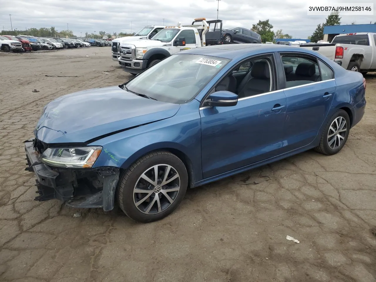 2017 Volkswagen Jetta Se VIN: 3VWDB7AJ9HM258146 Lot: 72763854