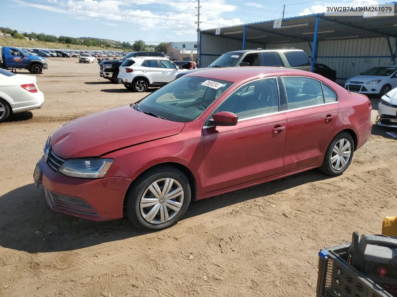 2017 Volkswagen Jetta S VIN: 3VW2B7AJ3HM261079 Lot: 72809234