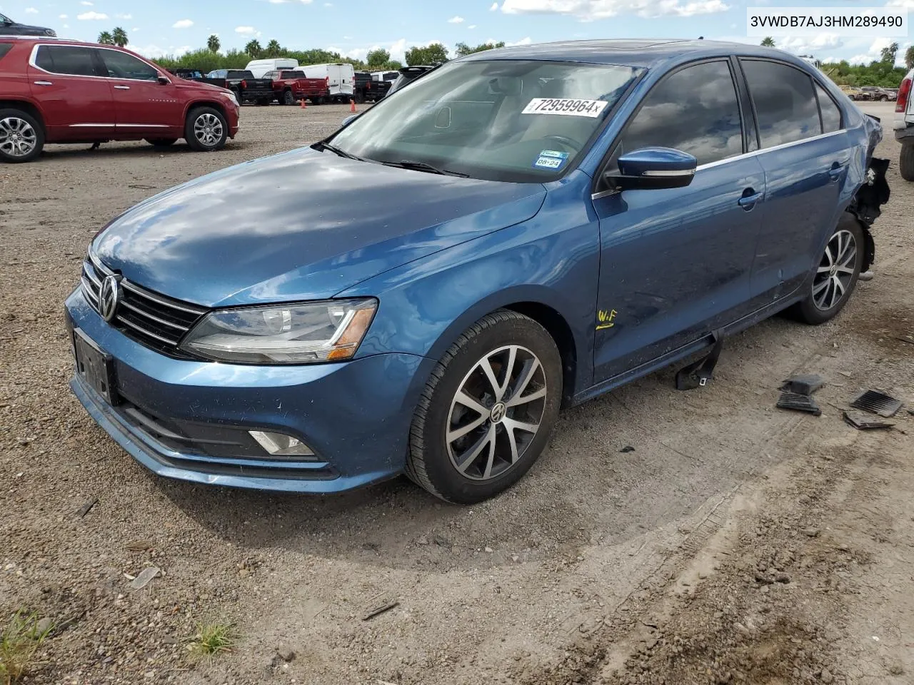 2017 Volkswagen Jetta Se VIN: 3VWDB7AJ3HM289490 Lot: 72959964