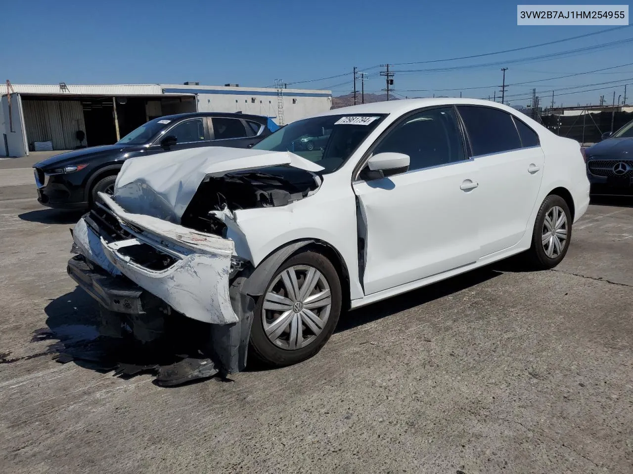 2017 Volkswagen Jetta S VIN: 3VW2B7AJ1HM254955 Lot: 72981794