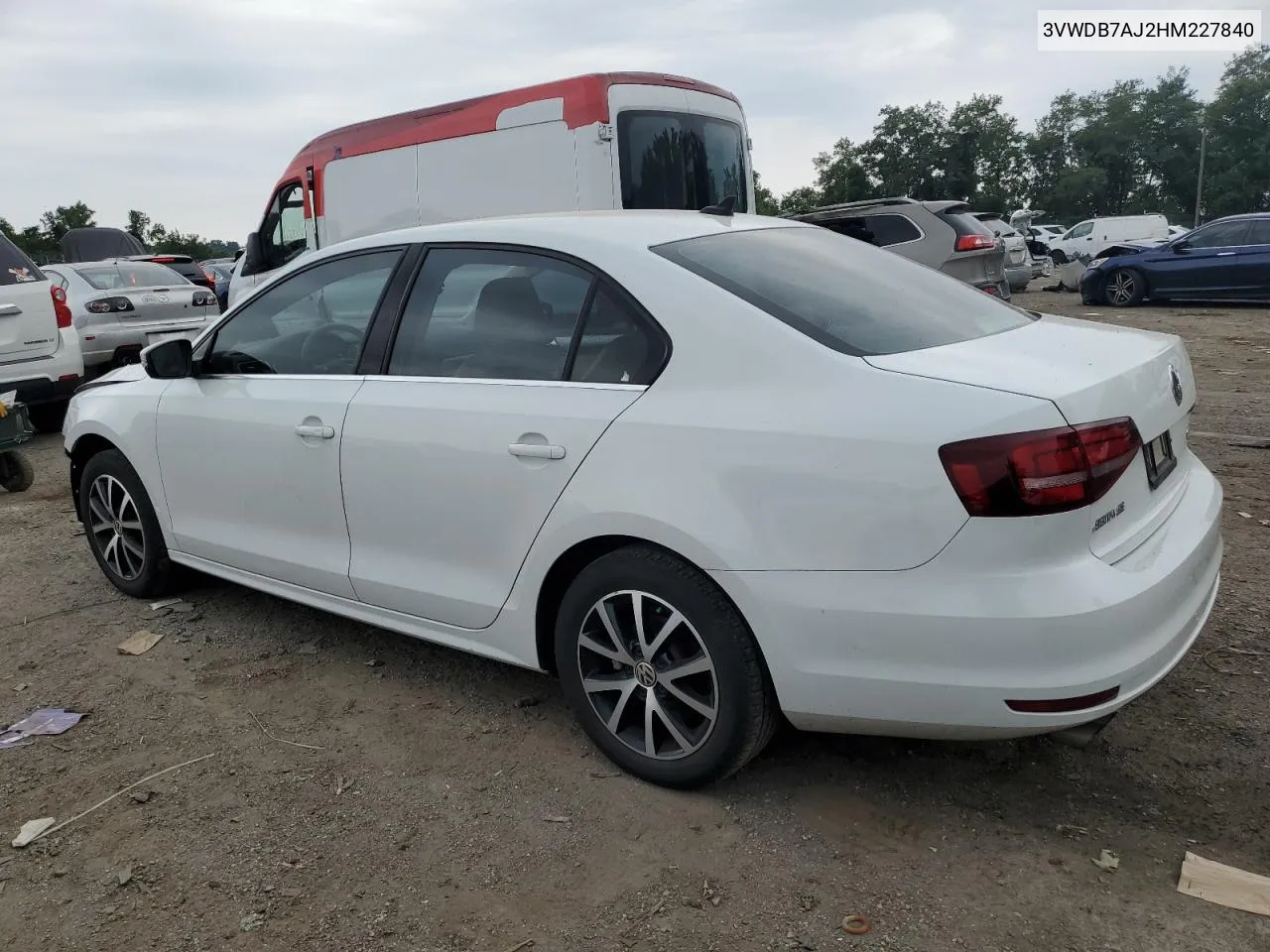 2017 Volkswagen Jetta Se VIN: 3VWDB7AJ2HM227840 Lot: 73058144