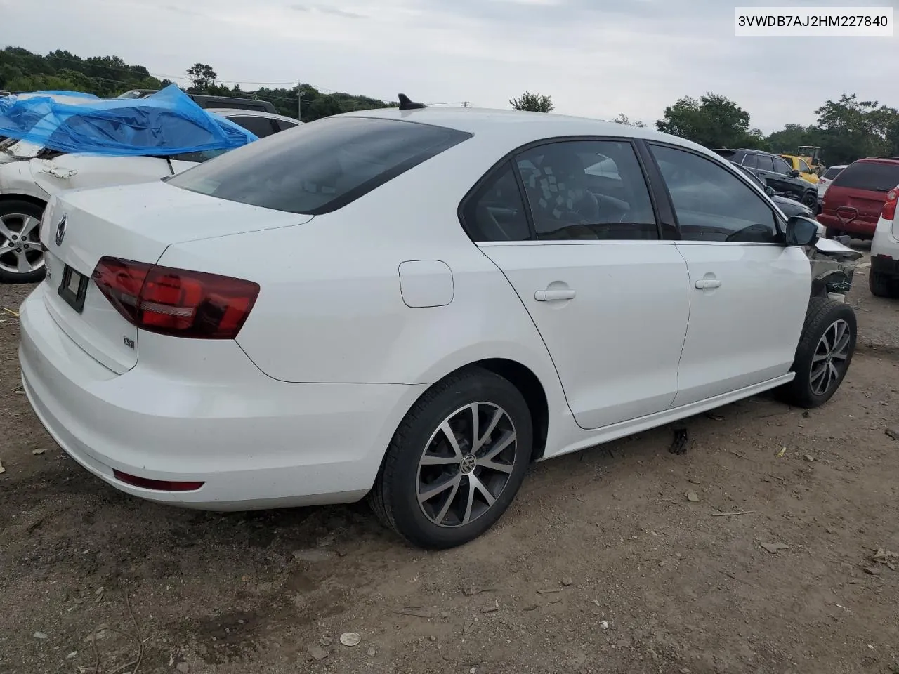 2017 Volkswagen Jetta Se VIN: 3VWDB7AJ2HM227840 Lot: 73058144