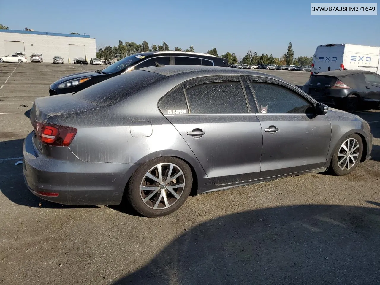 2017 Volkswagen Jetta Se VIN: 3VWDB7AJ8HM371649 Lot: 73059384