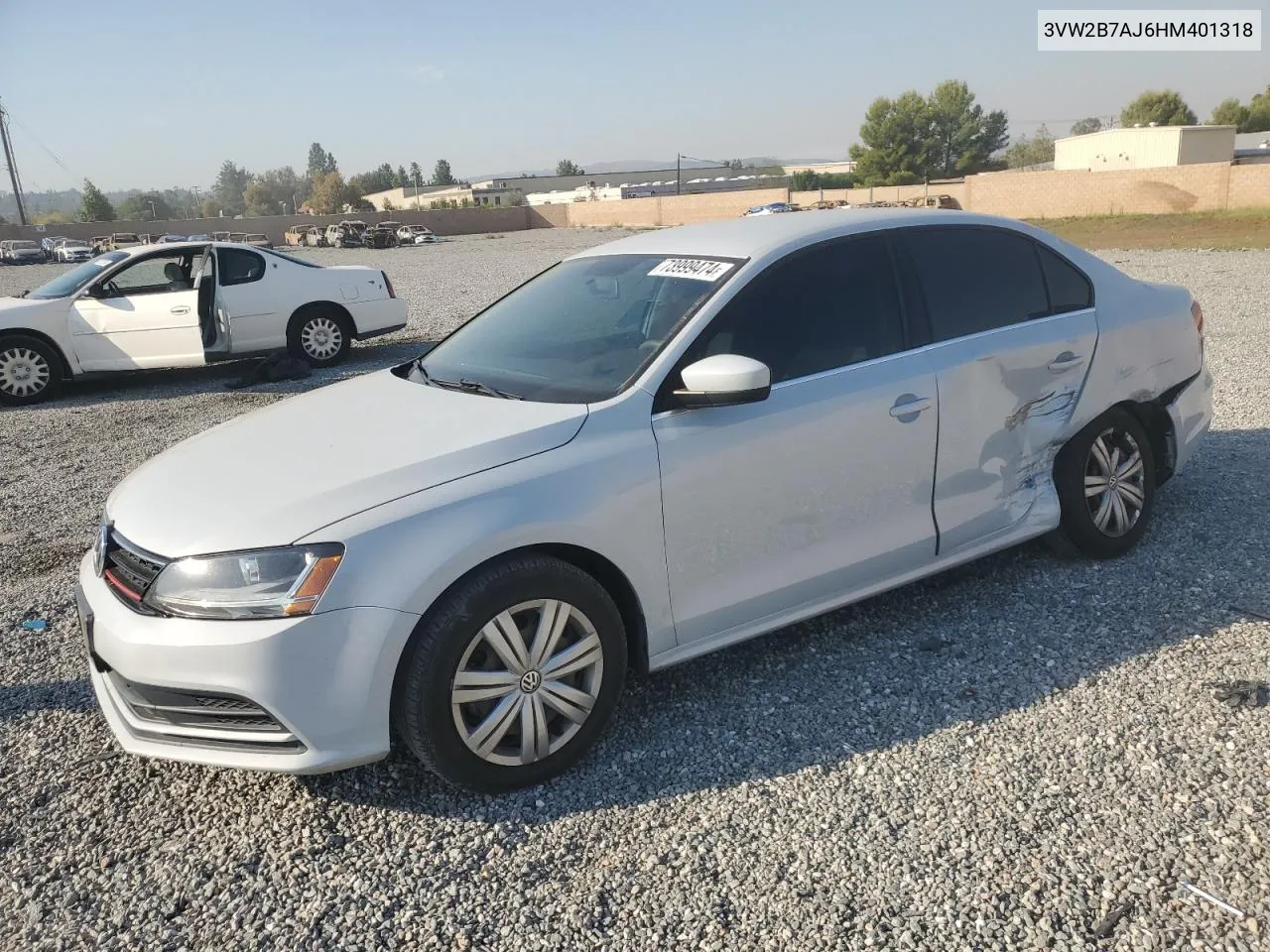 2017 Volkswagen Jetta S VIN: 3VW2B7AJ6HM401318 Lot: 73999474