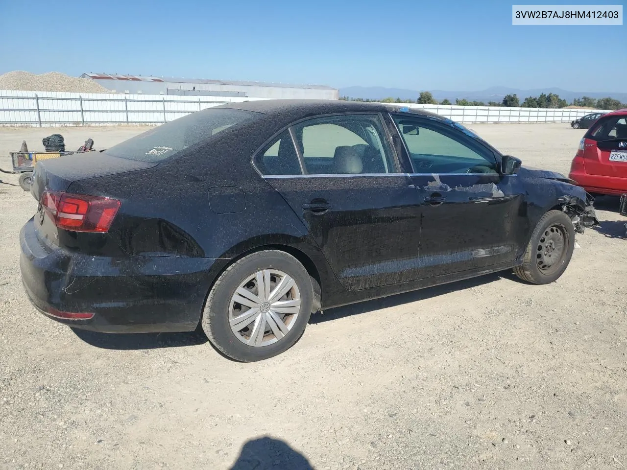 2017 Volkswagen Jetta S VIN: 3VW2B7AJ8HM412403 Lot: 74142674