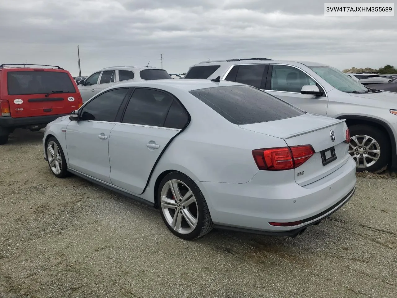 2017 Volkswagen Jetta Gli VIN: 3VW4T7AJXHM355689 Lot: 74814074