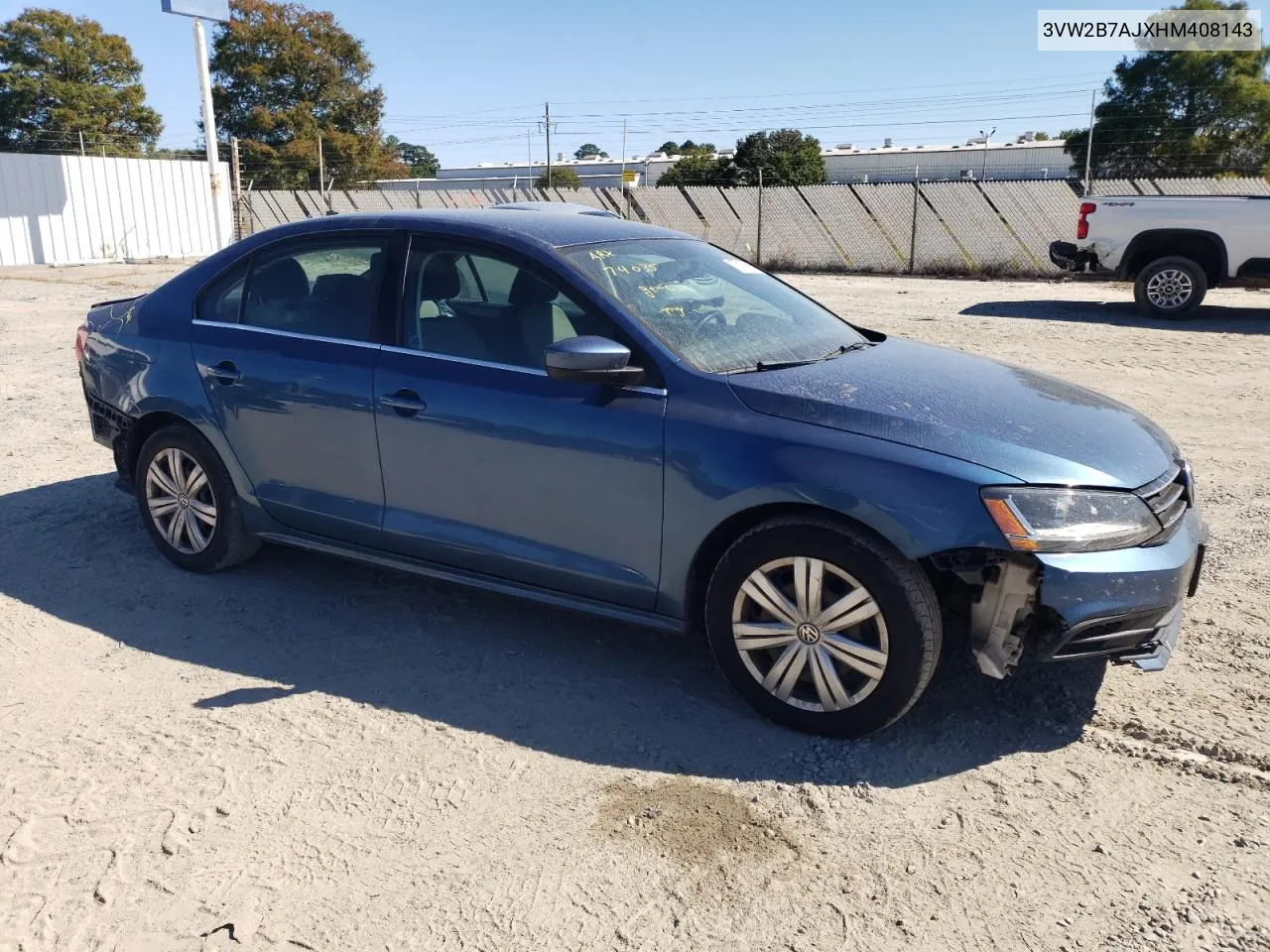 2017 Volkswagen Jetta S VIN: 3VW2B7AJXHM408143 Lot: 75172174