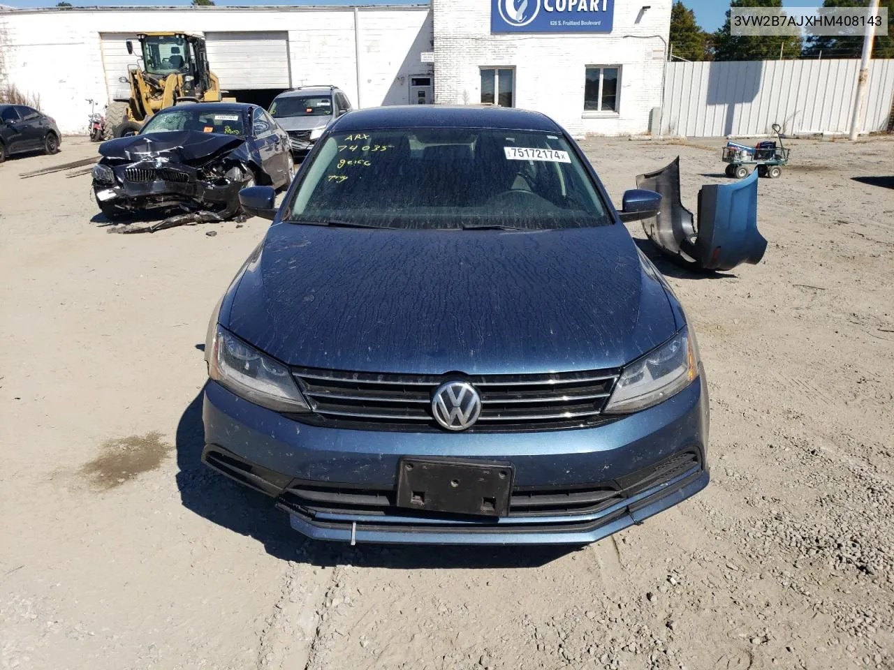 2017 Volkswagen Jetta S VIN: 3VW2B7AJXHM408143 Lot: 75172174