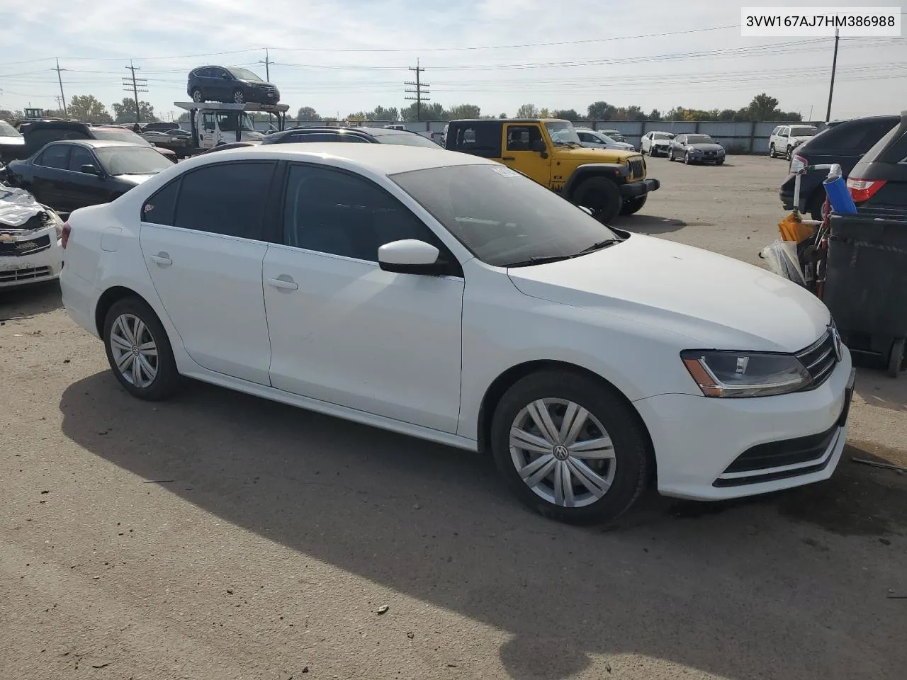 2017 Volkswagen Jetta S VIN: 3VW167AJ7HM386988 Lot: 75417694