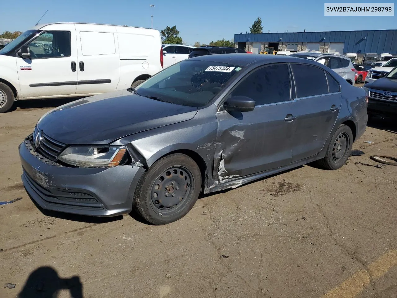 2017 Volkswagen Jetta S VIN: 3VW2B7AJ0HM298798 Lot: 75473444