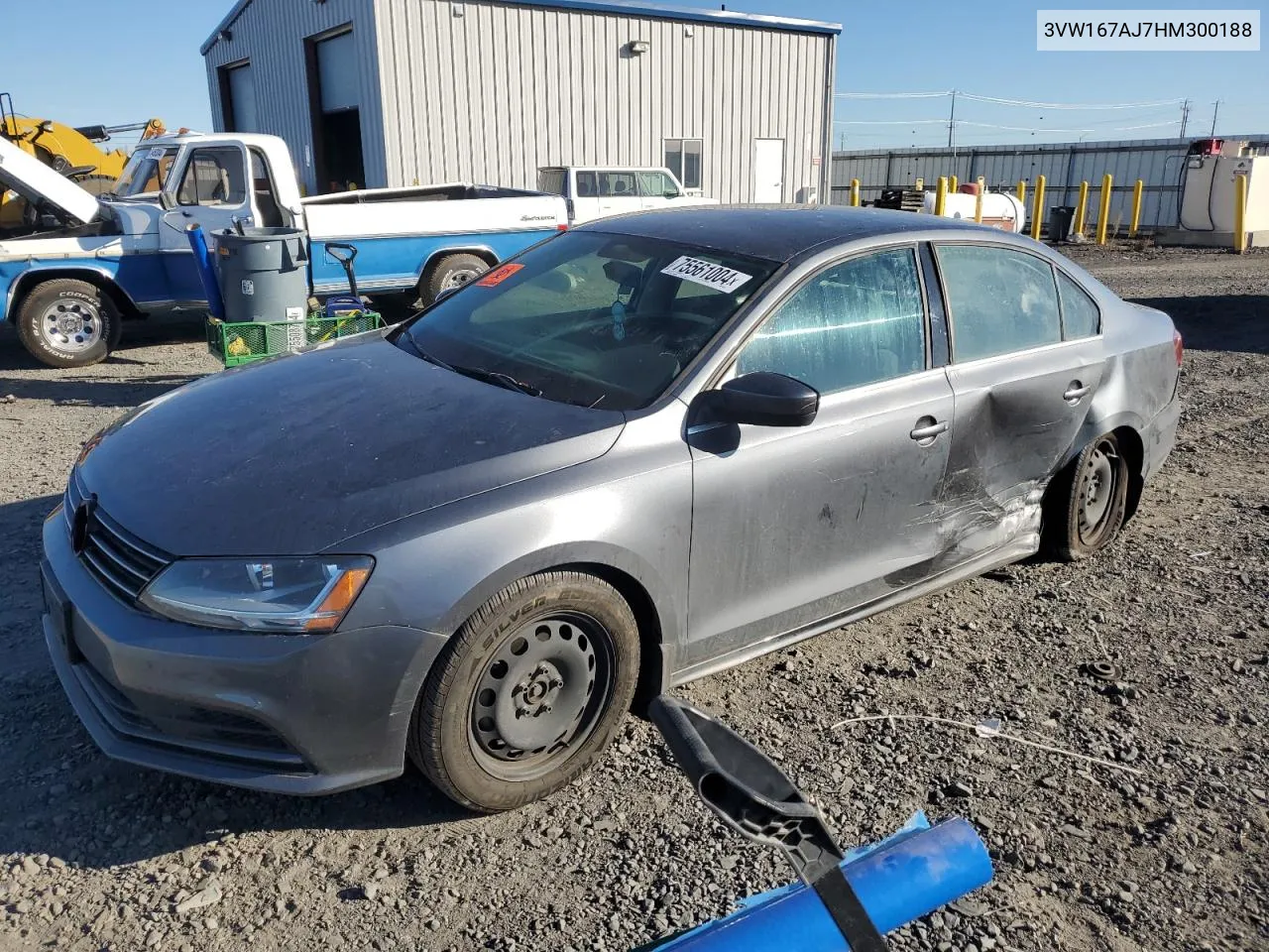 3VW167AJ7HM300188 2017 Volkswagen Jetta S