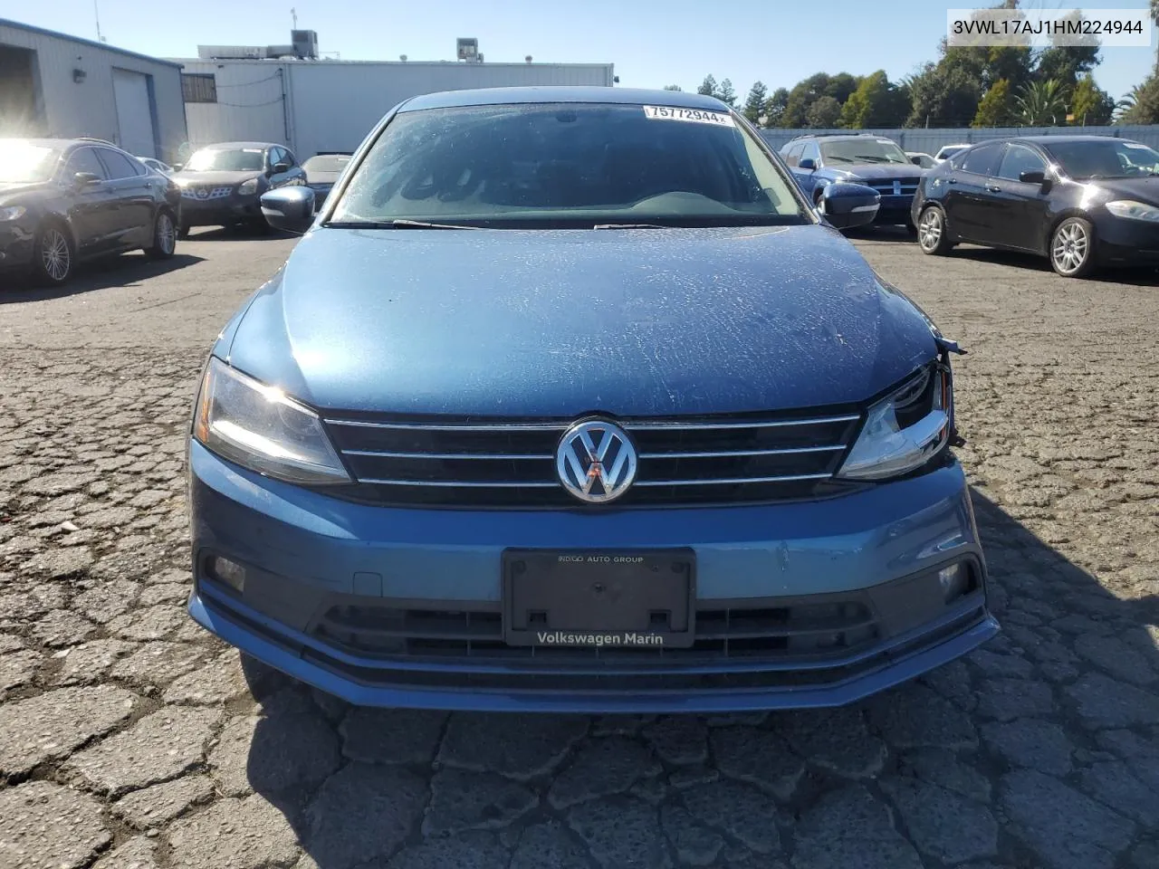 2017 Volkswagen Jetta Sel VIN: 3VWL17AJ1HM224944 Lot: 75772944