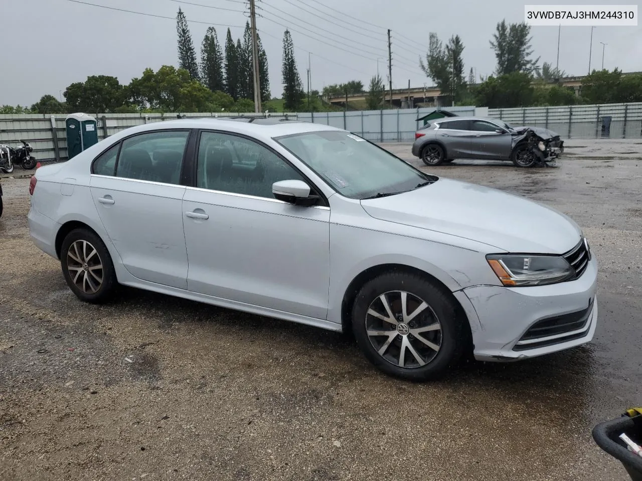 2017 Volkswagen Jetta Se VIN: 3VWDB7AJ3HM244310 Lot: 75835824