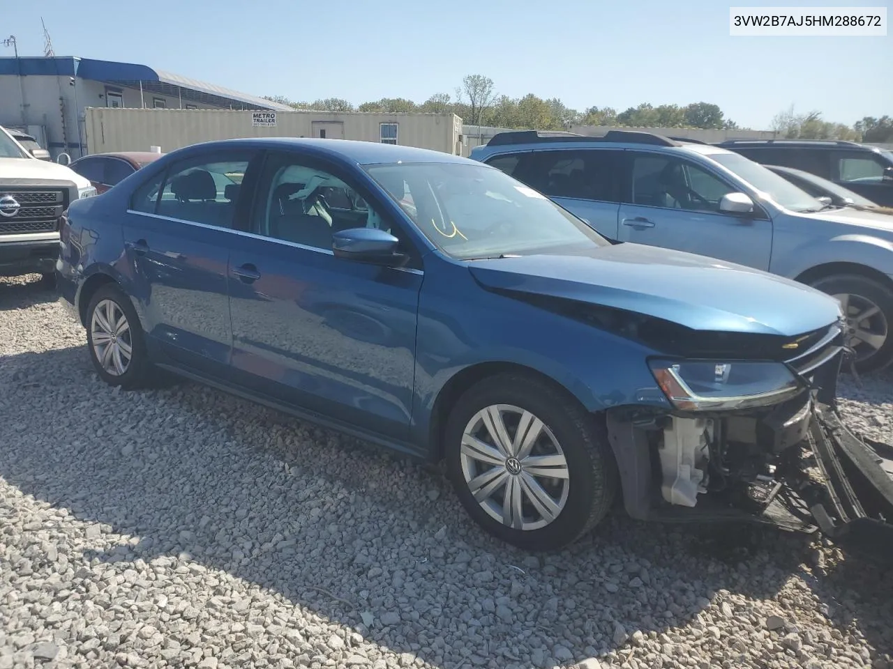 2017 Volkswagen Jetta S VIN: 3VW2B7AJ5HM288672 Lot: 76045004