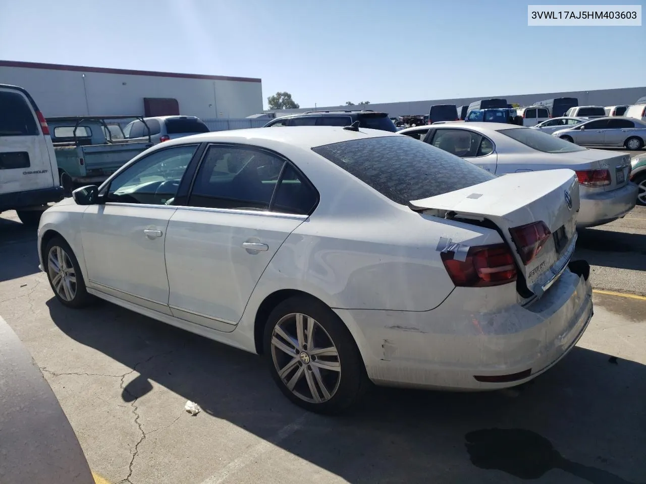 2017 Volkswagen Jetta Sel VIN: 3VWL17AJ5HM403603 Lot: 76472604