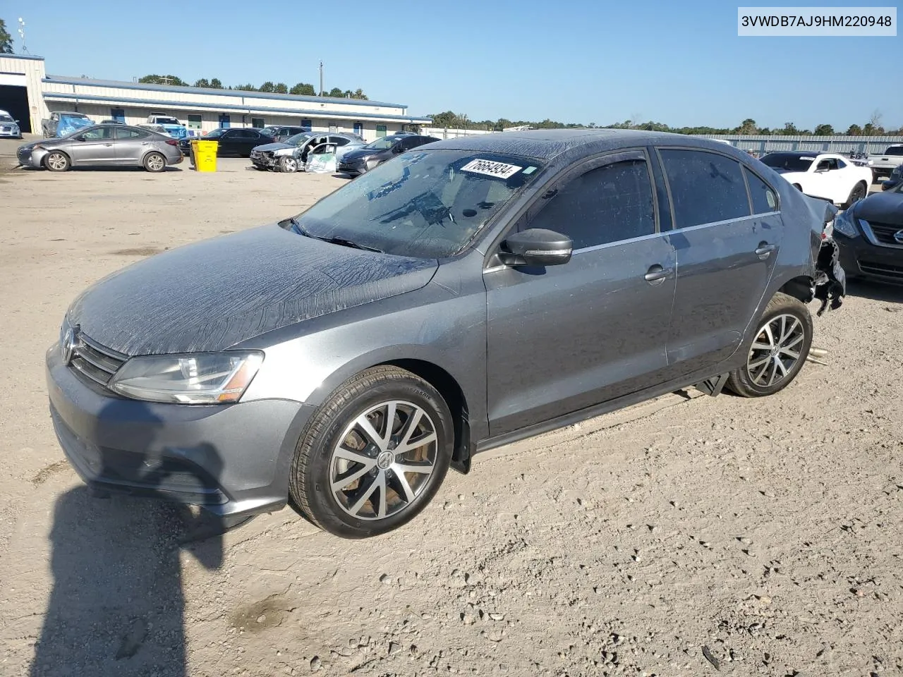 2017 Volkswagen Jetta Se VIN: 3VWDB7AJ9HM220948 Lot: 76664934