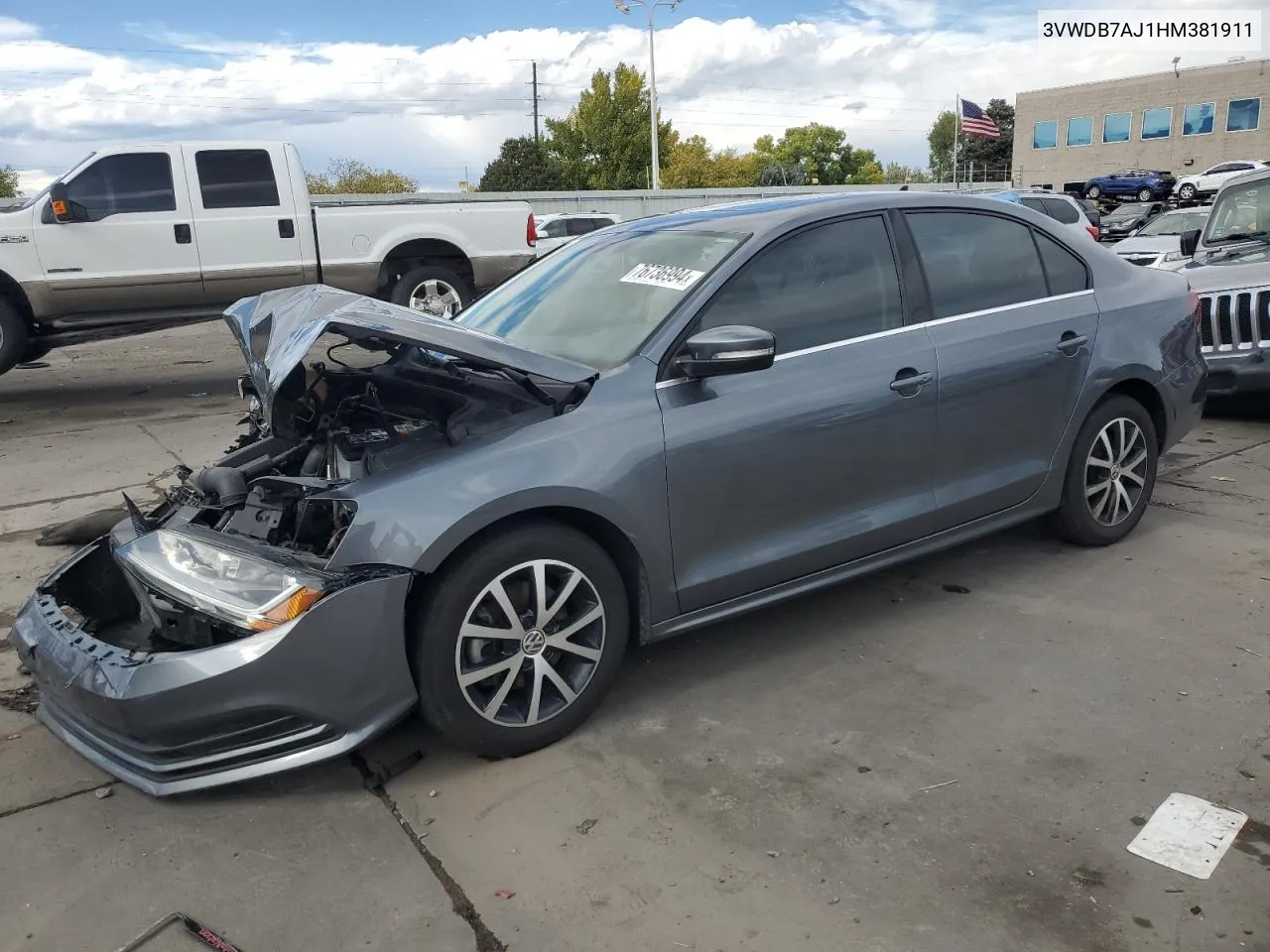 2017 Volkswagen Jetta Se VIN: 3VWDB7AJ1HM381911 Lot: 76736994