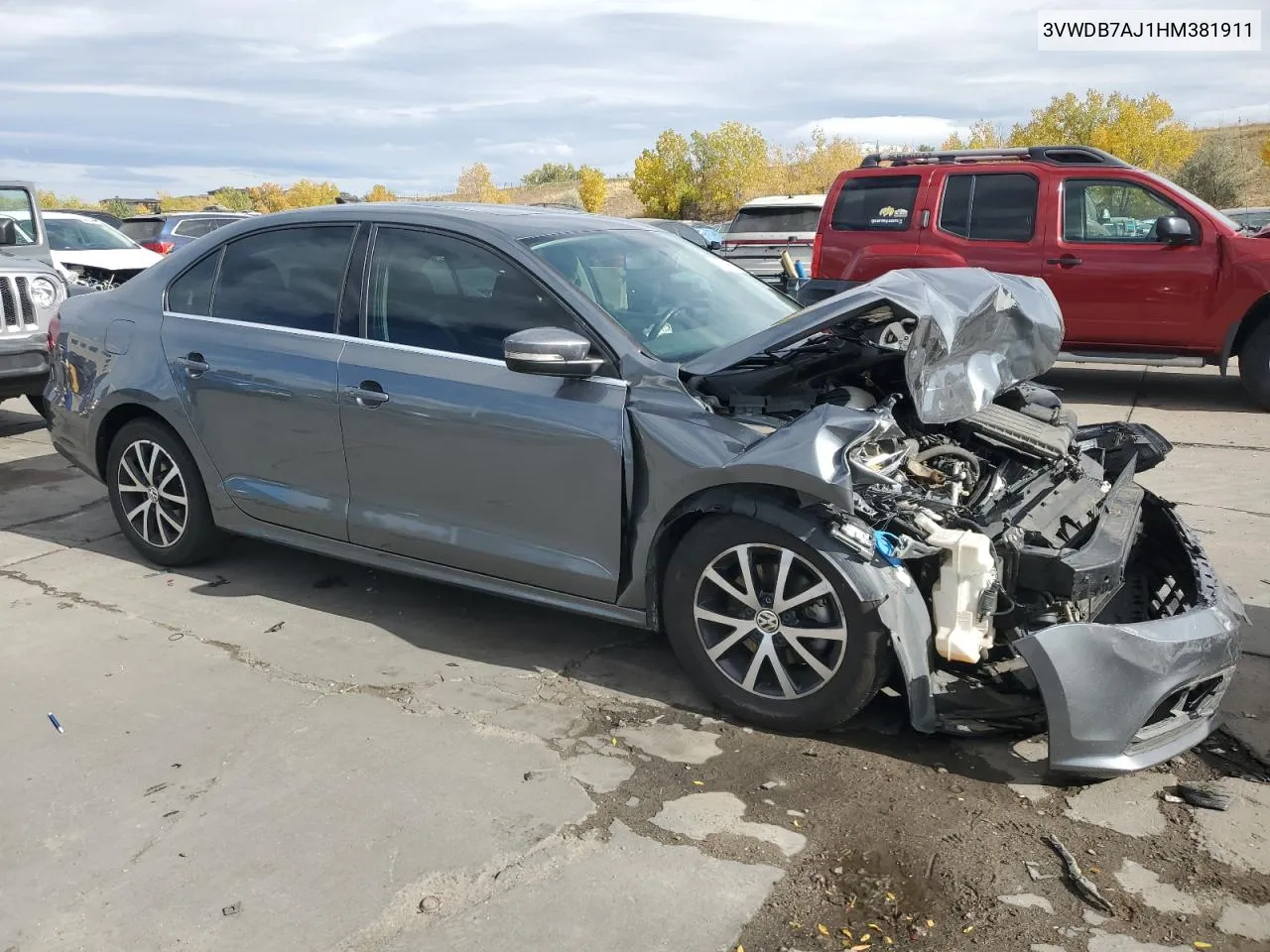 2017 Volkswagen Jetta Se VIN: 3VWDB7AJ1HM381911 Lot: 76736994