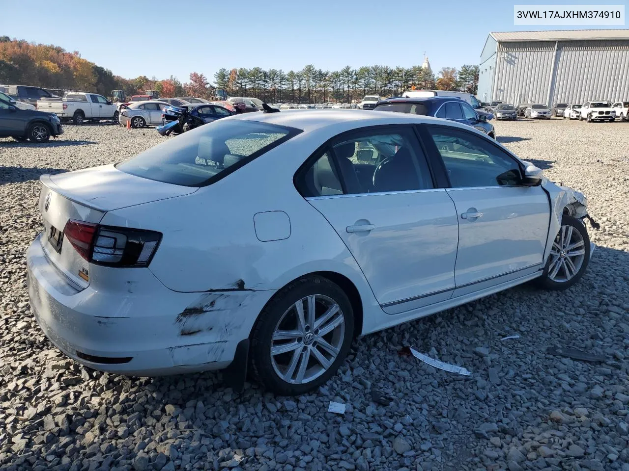 2017 Volkswagen Jetta Sel VIN: 3VWL17AJXHM374910 Lot: 76906444