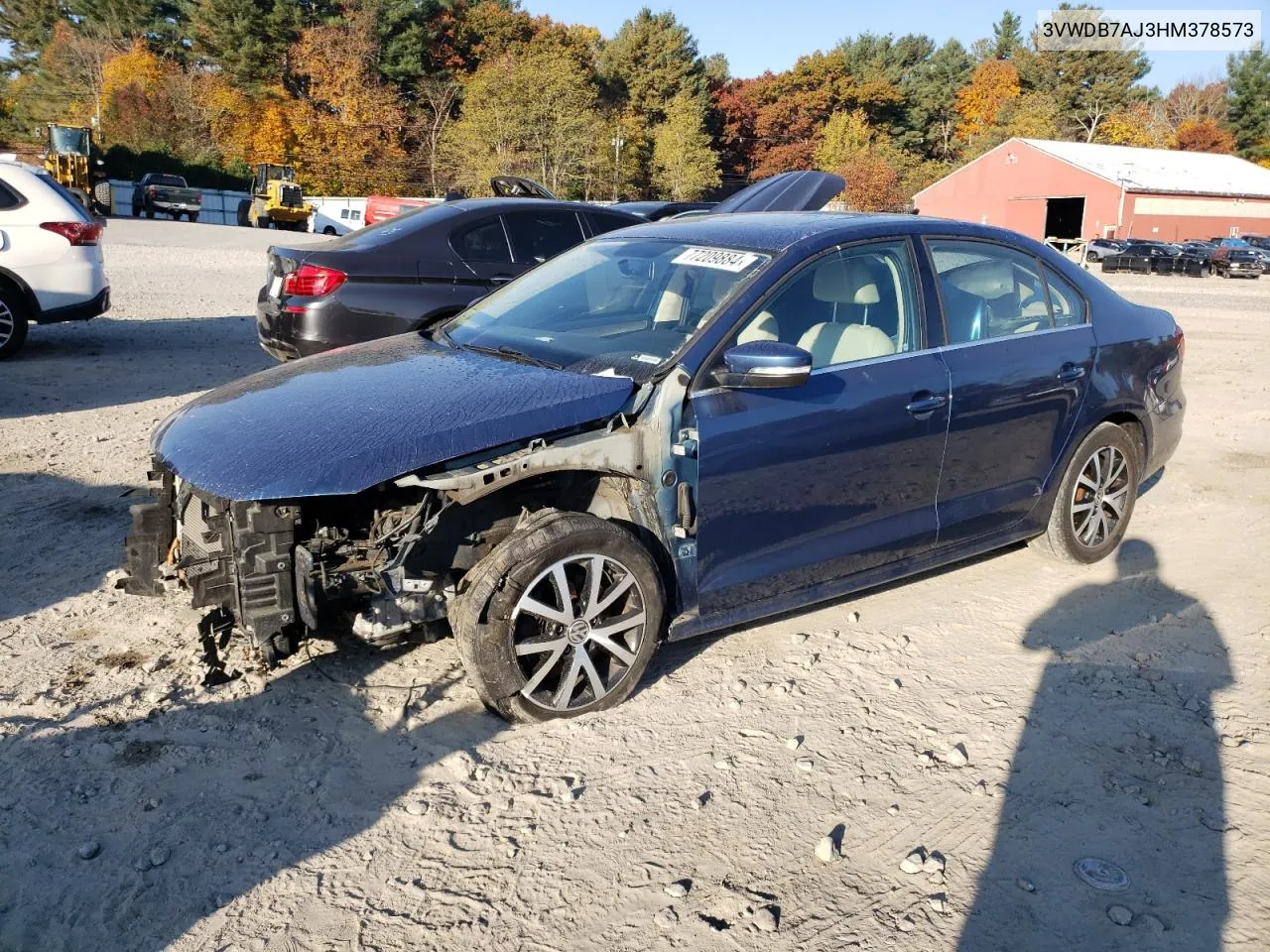 2017 Volkswagen Jetta Se VIN: 3VWDB7AJ3HM378573 Lot: 77209884