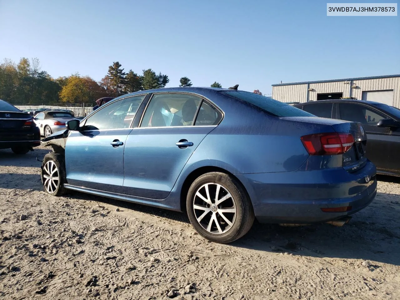 2017 Volkswagen Jetta Se VIN: 3VWDB7AJ3HM378573 Lot: 77209884