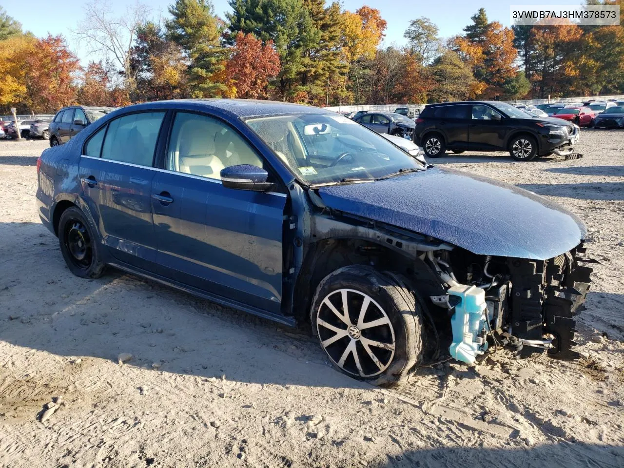 2017 Volkswagen Jetta Se VIN: 3VWDB7AJ3HM378573 Lot: 77209884