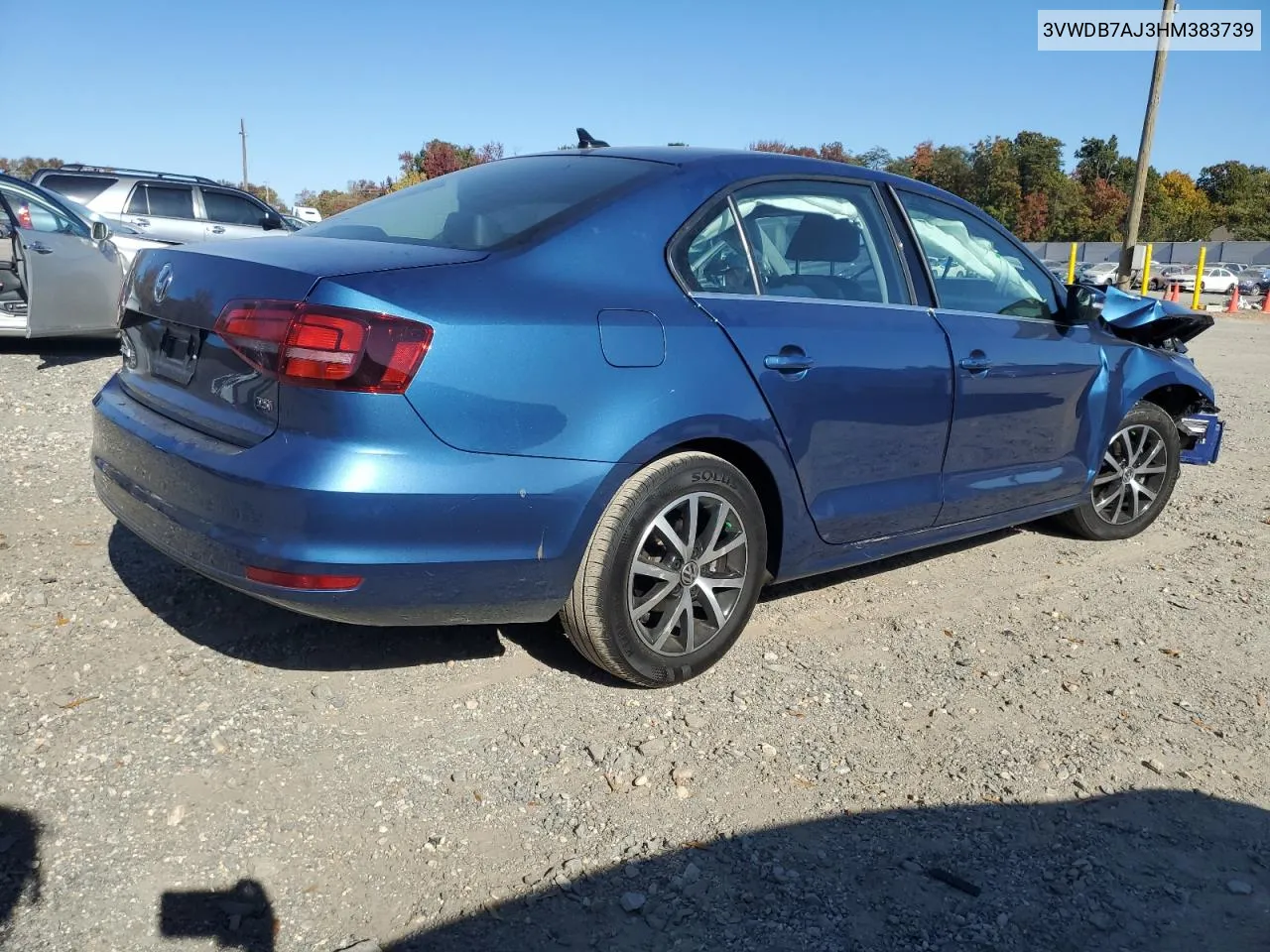 2017 Volkswagen Jetta Se VIN: 3VWDB7AJ3HM383739 Lot: 77537164