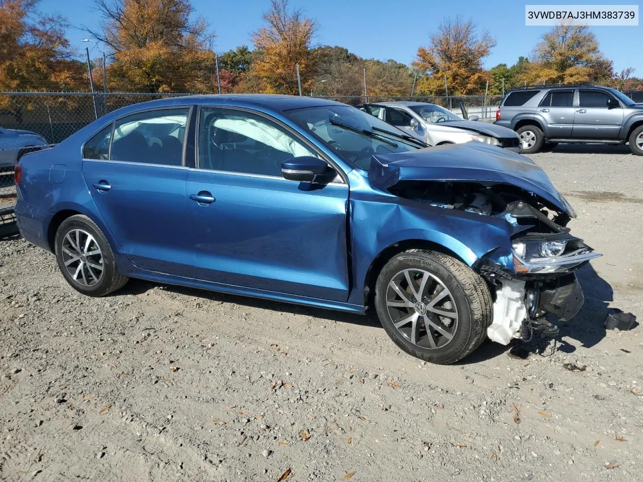 2017 Volkswagen Jetta Se VIN: 3VWDB7AJ3HM383739 Lot: 77537164