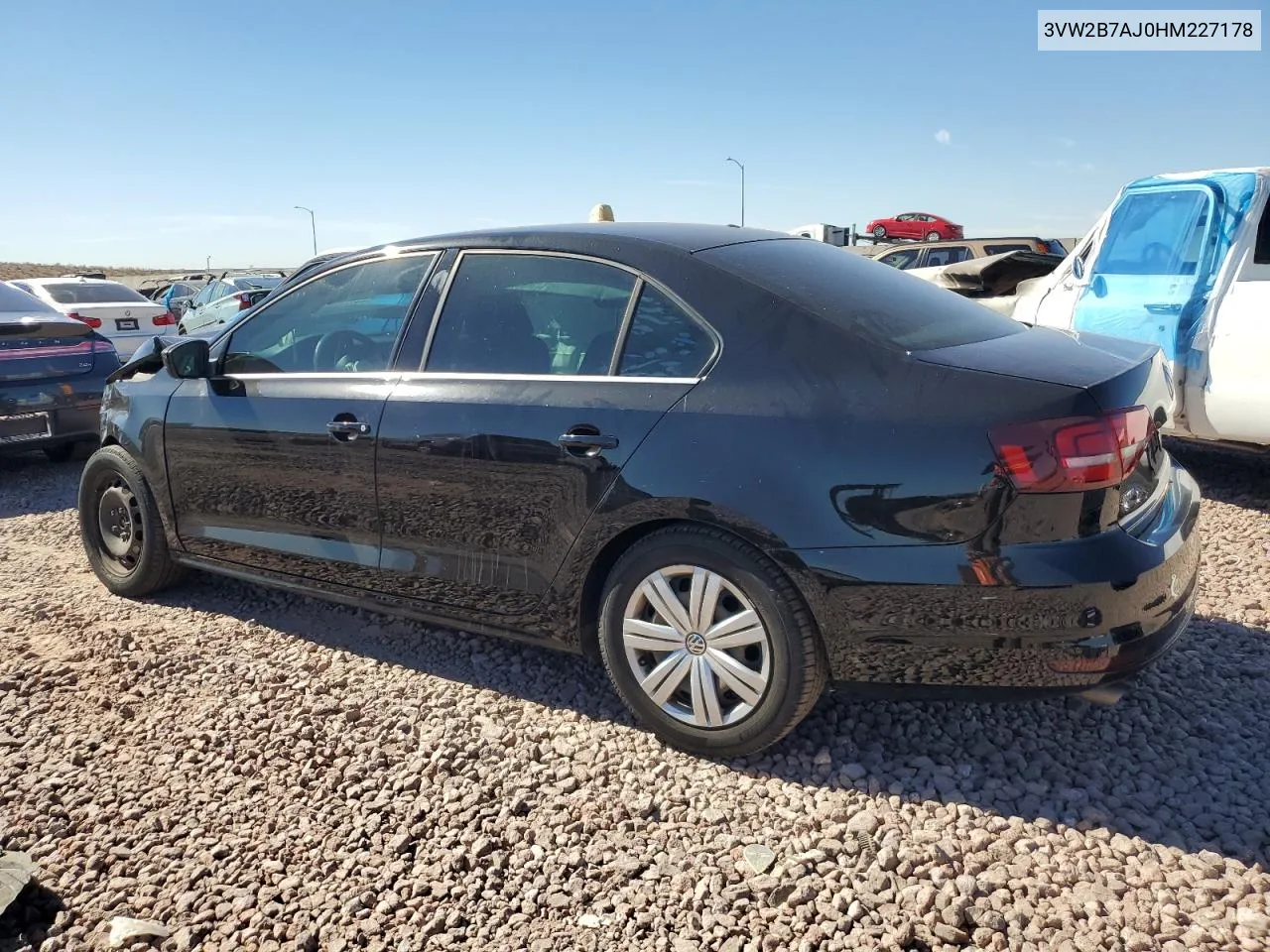 2017 Volkswagen Jetta S VIN: 3VW2B7AJ0HM227178 Lot: 77824244