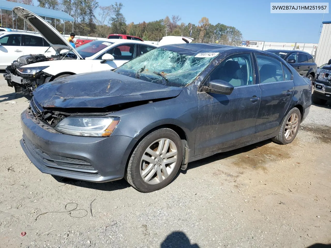 2017 Volkswagen Jetta S VIN: 3VW2B7AJ1HM251957 Lot: 78007424