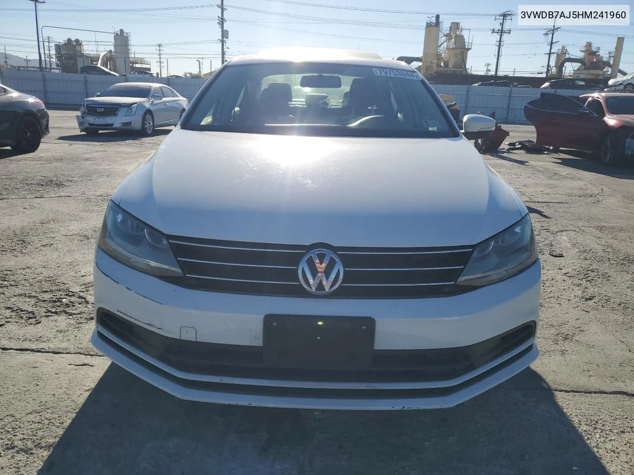 2017 Volkswagen Jetta Se VIN: 3VWDB7AJ5HM241960 Lot: 79753044