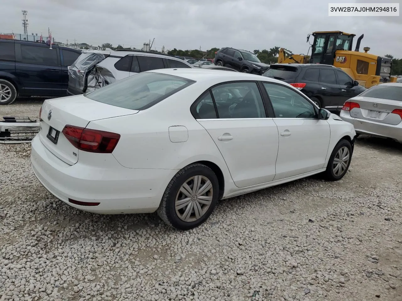 2017 Volkswagen Jetta S VIN: 3VW2B7AJ0HM294816 Lot: 79825364