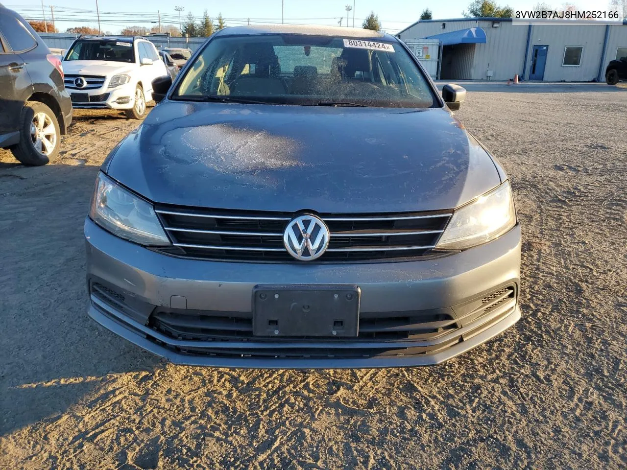 2017 Volkswagen Jetta S VIN: 3VW2B7AJ8HM252166 Lot: 80314424