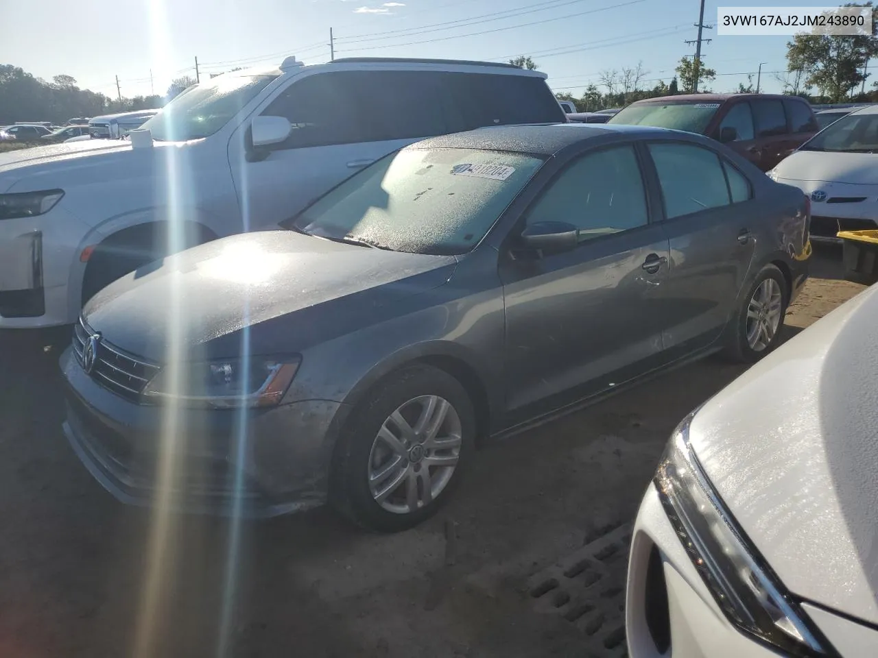 2018 Volkswagen Jetta S VIN: 3VW167AJ2JM243890 Lot: 74918204