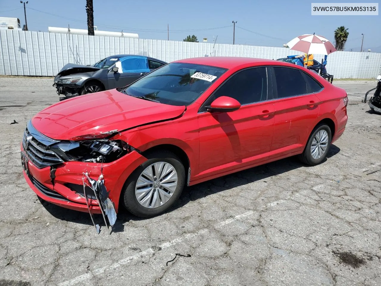 2019 Volkswagen Jetta S VIN: 3VWC57BU5KM053135 Lot: 53759714