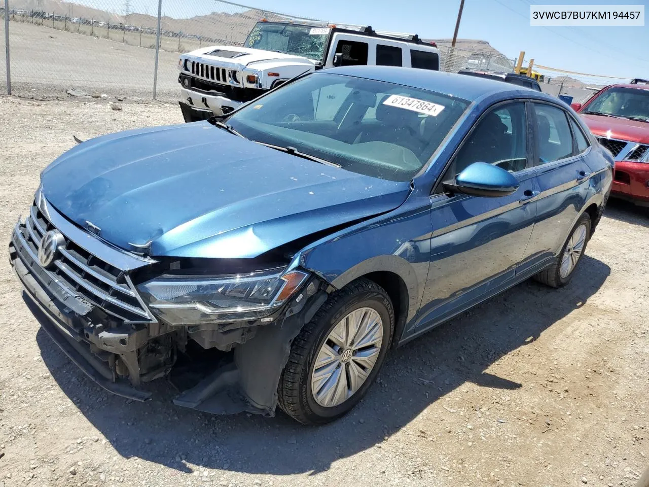 2019 Volkswagen Jetta S VIN: 3VWCB7BU7KM194457 Lot: 61347864