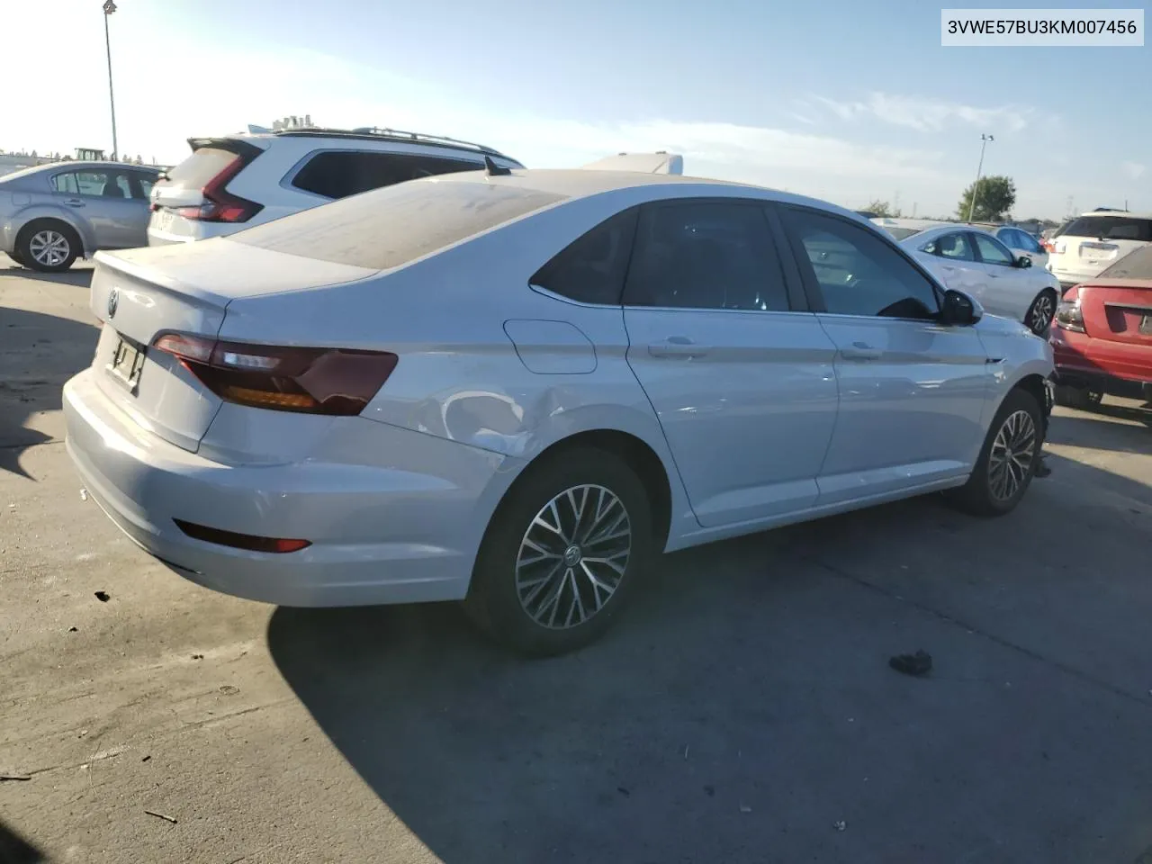 2019 Volkswagen Jetta Sel VIN: 3VWE57BU3KM007456 Lot: 72804254