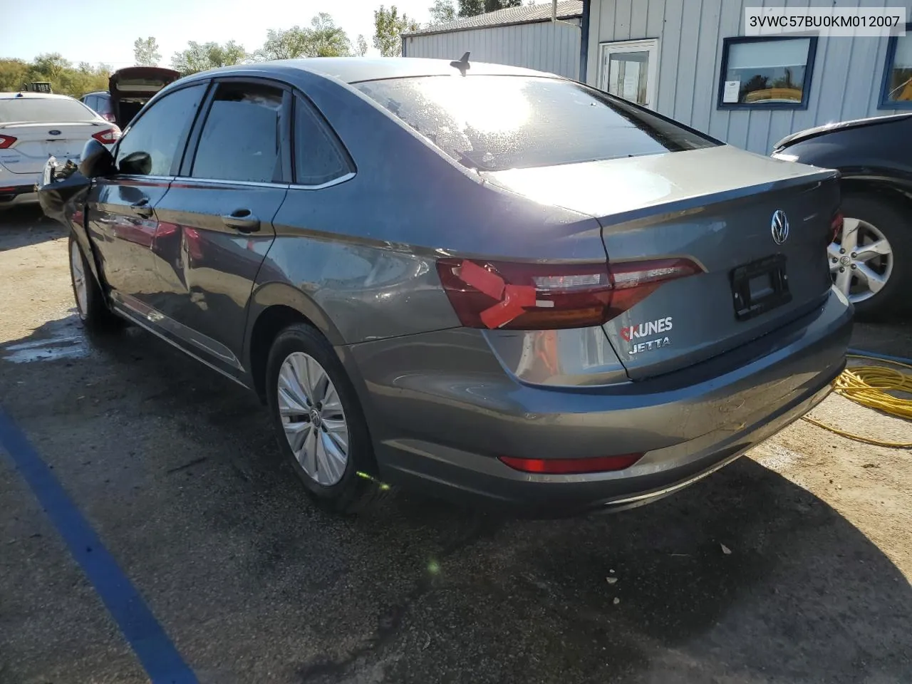 2019 Volkswagen Jetta S VIN: 3VWC57BU0KM012007 Lot: 72973544