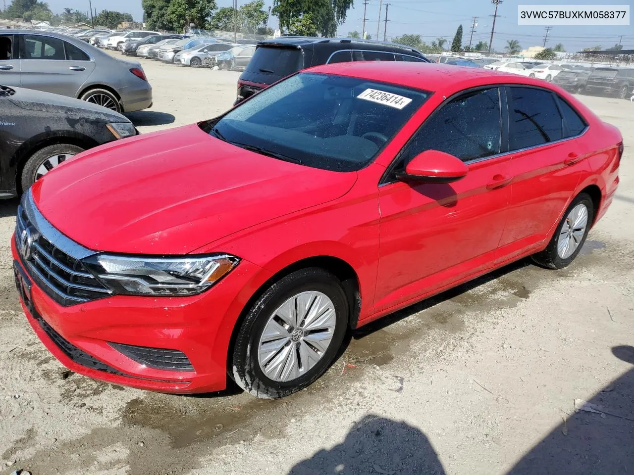 2019 Volkswagen Jetta S VIN: 3VWC57BUXKM058377 Lot: 74236414