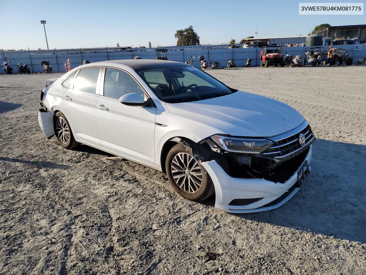 2019 Volkswagen Jetta Sel VIN: 3VWE57BU4KM081775 Lot: 74625344