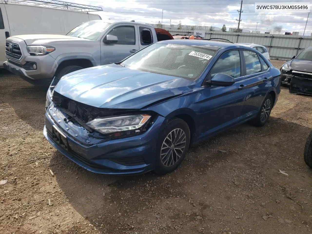 2019 Volkswagen Jetta S VIN: 3VWC57BU3KM055496 Lot: 75335874