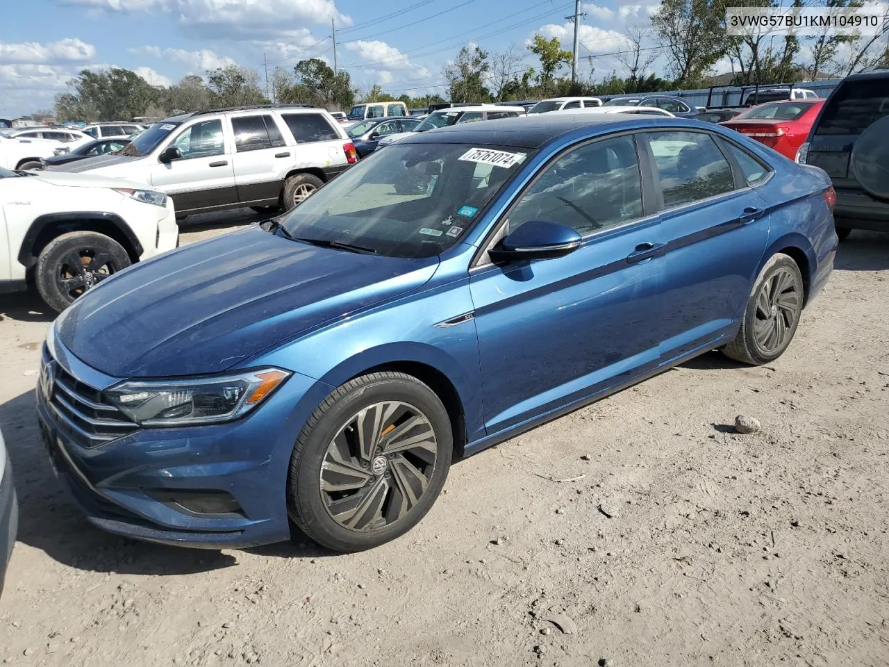 2019 Volkswagen Jetta Sel Premium VIN: 3VWG57BU1KM104910 Lot: 75761074