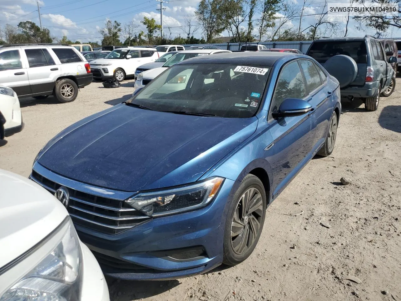 2019 Volkswagen Jetta Sel Premium VIN: 3VWG57BU1KM104910 Lot: 75761074