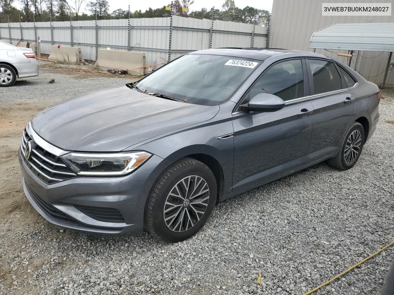 2019 Volkswagen Jetta Sel VIN: 3VWEB7BU0KM248027 Lot: 76324224