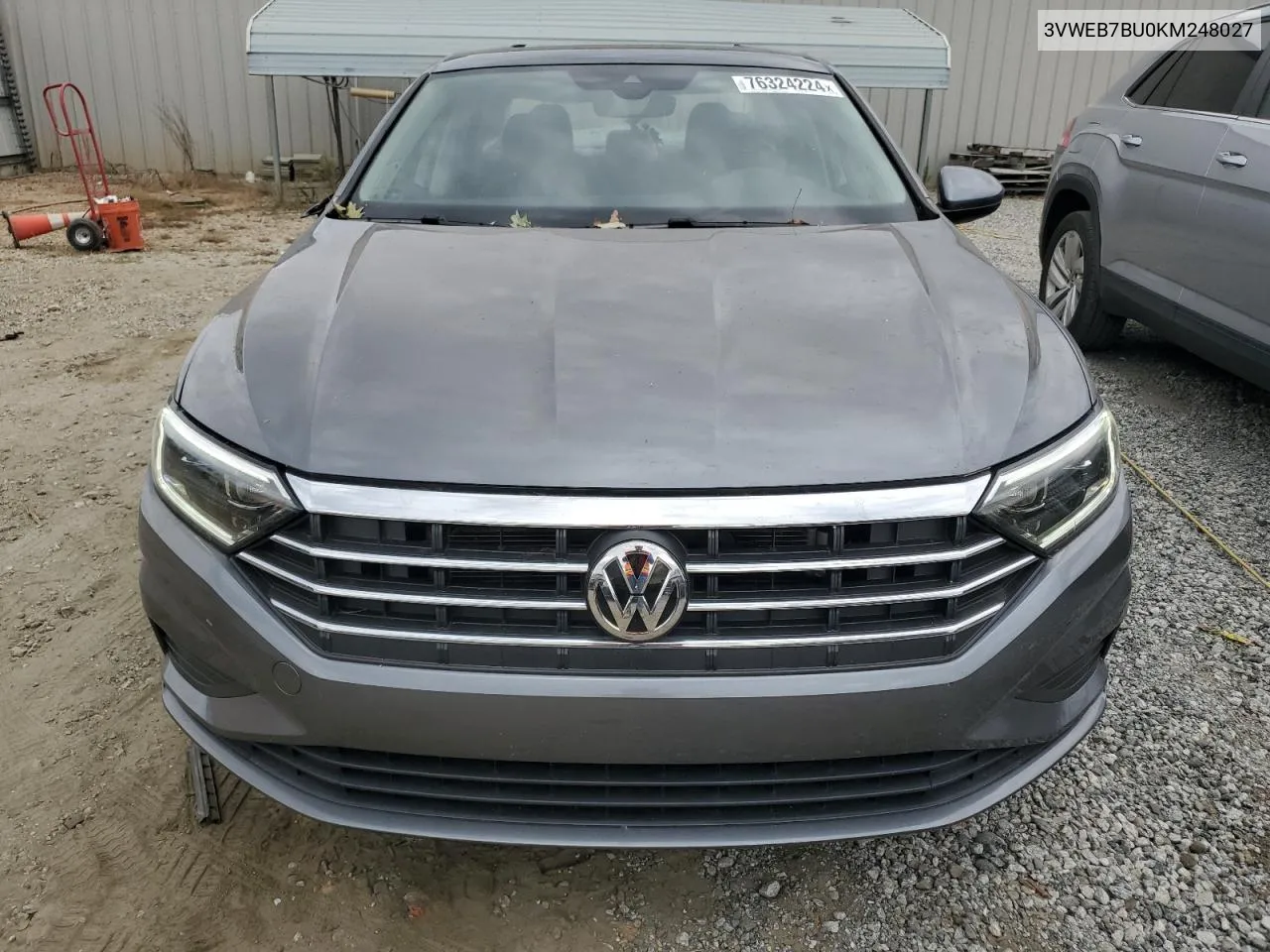 2019 Volkswagen Jetta Sel VIN: 3VWEB7BU0KM248027 Lot: 76324224