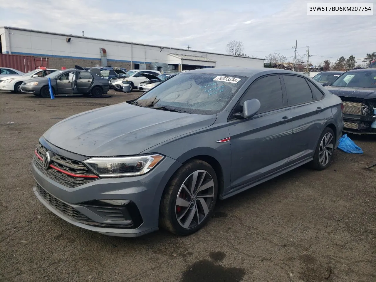 2019 Volkswagen Jetta Gli VIN: 3VW5T7BU6KM207754 Lot: 76873334