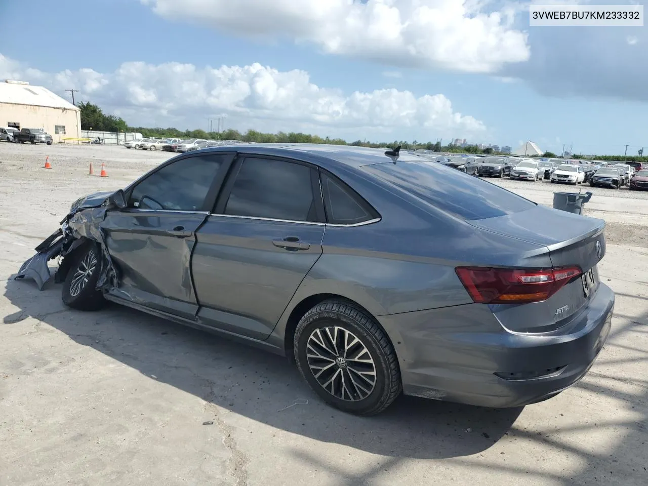 2019 Volkswagen Jetta Sel VIN: 3VWEB7BU7KM233332 Lot: 77330734